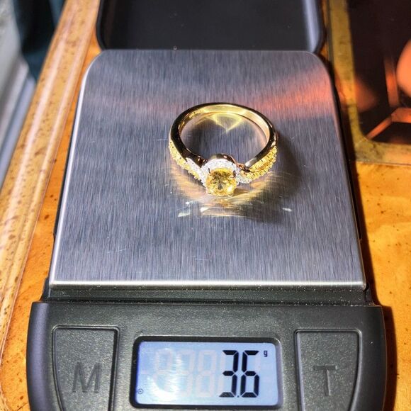 Natural Heliodor (Yellow Beryl) Yellow Sapphire Sterling Silver Ring Size 9 - Picture 8 of 8